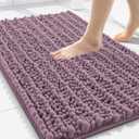 Smiry Bathroom Rugs Mat 30x20, Extra Soft Absorbent Chenille Bath Rugs, Non Slip Rubber Backing Machine Washable Quick Dry Bath Mats for Bathroom Floor, Tub, Shower, Home Decor Accessories, Deep Plum