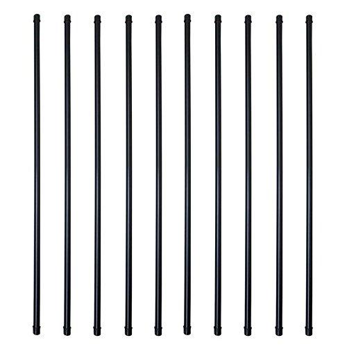 3/4 Inch Round x 36 Inch Length Staircase Deck Balusters Standard Plain Black Coated for Stair/Deck/Porch Pack of 10