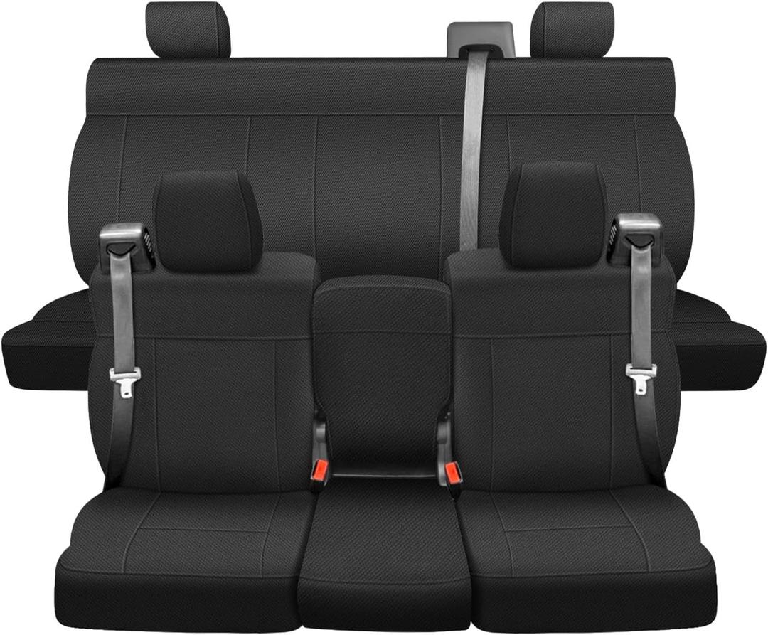 SAPUBK Custom-Fit Full Sets Seat Covers Replace for 2004-2008 F150 XLT Super Cab, Front & Rear Knitted Fabric Composite Soft Foam Lining Airmesh Breathable Seat Cover Cushion (Black)