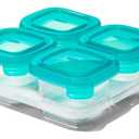 OXO Tot Silicone Baby Food Storage Container, Set of Four, 4oz Containers (Teal)