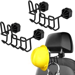 2 Pcs Hard Hat Holder for Truck, Car Holder Organizer Heavy Duty Car Seat Hook Organizer for Construction, Safety Vest & Caps Jacket, Tool Bag Fits Trucks/SUVs/Cars