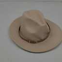 Lisianthus 2 Pack Women & Men Classic Wide Brim Belt Buckle Fedora Hat (Medium, Set 7)