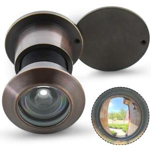 Earl Diamond - Solid Brass Door Viewer Peephole, 220-Degree Security Peephole with Heavy Duty Rotating Privacy Cover for 1-21/32" to 2-1/8" Doors for Home Office Hotel - Oil Rubbed Bronze Finish