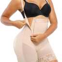 SHAPELLX Tummy Control Shapewear Butt Lifting Shapewear for Women with Compression Faja Body Shaper (Beige, XL)