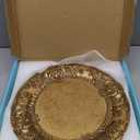 MAONAME 13" Antique Gold Charger Plates, Plate Chargers with Embossed Rim, Round Plastic Charger Plates for Wedding, Table Decor, Set of 6
