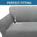 Sofa Slipcover with 2 Pillow Cover for 3 Cushion Couch, Non Slip Furniture Protector with Elastic Bottom, Washable Sofa Cover for Kids, Pets (Sofa, Light Gray)