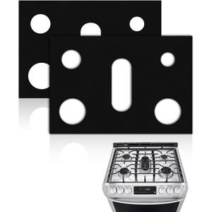 Stove Top Covers for Gas Burners,Non-Stick Stove Guard for Gas Stoves, Gas Stove Cover for Samsung Gas Stove, Reusable Stove Covers for Gas Stove Top (Black, 2-PACK)