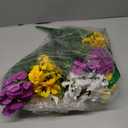 Alupssuc 24 Bundles Artificial Flowers for Outdoors, Fake Spring Flowers for Decoration, UV Resistant Realistic Pansies with Eucalyptus Silk Faux Flowers for Porch Patio Yard, Purple Yellow White