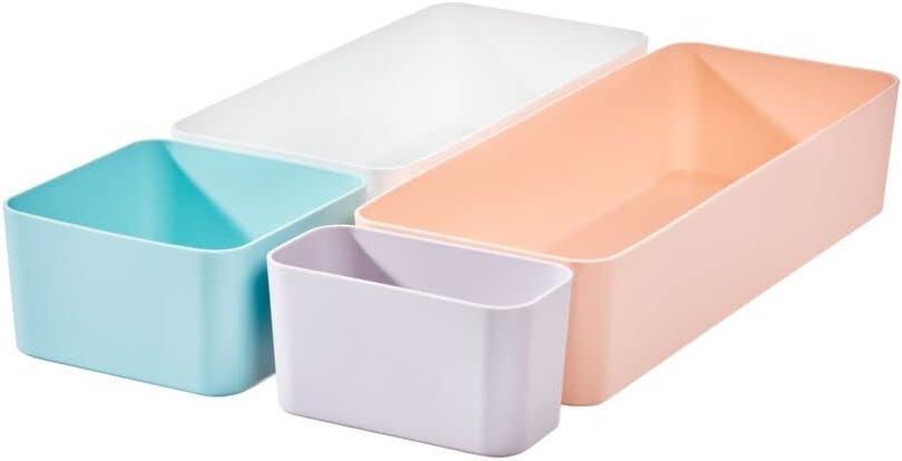 iDesign x Rosanna Pansino Recycled Plastic Drawer Organizers, Set of 4, Multicolor
