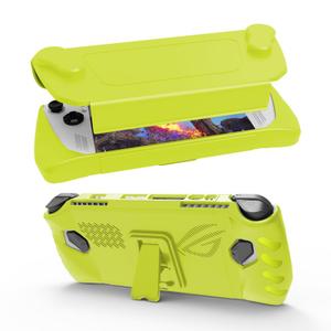 JDDWIN Full Case for ASUS Rog Ally 2023, Protective Handheld Case Skin with Detachable Front Shell Cover and Kickstand for Rog Ally,Yellow
