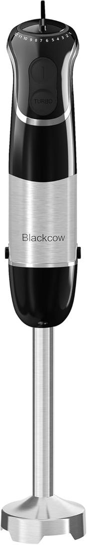 Blackcow Corded Immersion Blender Handheld for Kitchen,Stainless Steel Emulsion Blender Handheld with Hook,Electric Hand Mixer with 12-Speed&Turbo,for Smoothie,Soup,Baby Food and Drinks (Single, 800W)