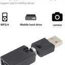 GELRHONR Swivel USB Adapter, Rotatable USB 2.0 Type A Male to Type A Female Extension Connector 360 Degree Rotation Adjustable Right Angle Extension Adapter Converter(Black- 2 Pack)