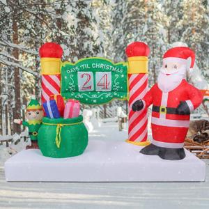 Vipush 6.9 FT Christmas Inflatable Decorations Countdown Christmas Decorations Outdoor Inflatable with LED Light, Outdoor Holiday Decor Blow Up Yard Decor