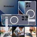 for Motorola Moto G Power 2025 Magnetic Case Clear Compatible with MagSafe, Built-in 2-Way Kickstand [Horizontal & Vertical Stand] Magnetic Crystal Clear Slim Fit Rugged Cover (Clear)