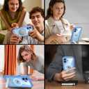 360 Protection Magnetic for iPhone 16 Case Built-in 9H Privacy Screen Protector & Metal Stand[Fit for Magsafe][Anti-Spy][Lens Protector] Heavy Duty Shockproof Phone Case for iPhone 16(Blue)