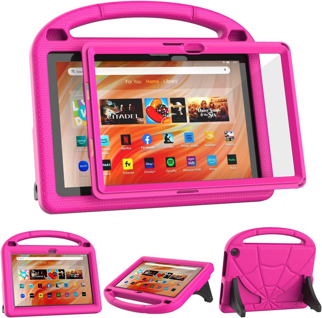 Fire HD 10 & HD 10 Plus Tablet Case for Kids(13/11th Gen, 2023/2021 Release)- Patamiyar Lightweight Shockproof Case with Screen Protector Handle Stand for Fire HD 10 Kids&Kids Pro -Blue