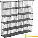 TUMUCUTE Wire Cube Storage Organizer, 25-Cube Metal Storage Shelves Bookshelf, Stackable Modular Closet Organizer for Bedroom Living Room, Office,Storage Shelves