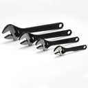 4 Pcs Adjustable CR-V Wrench Set, 6, 8, 10, 12 Inch Wrenches, Chrome Vanadium Steel, Wide Jaw Black Oxide Finish Craftsman Adjustable Wrench