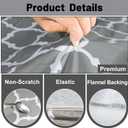 Eiszhjk Round Fitted Tablecloth with Elastic - Vinyl Table Cloth for 36"- 48" Tables, Wipe Clean Flannel Backed, Non-Slip Picnic Table Cover for Dining, Camping, Indoor and Outdoor, Grey and White