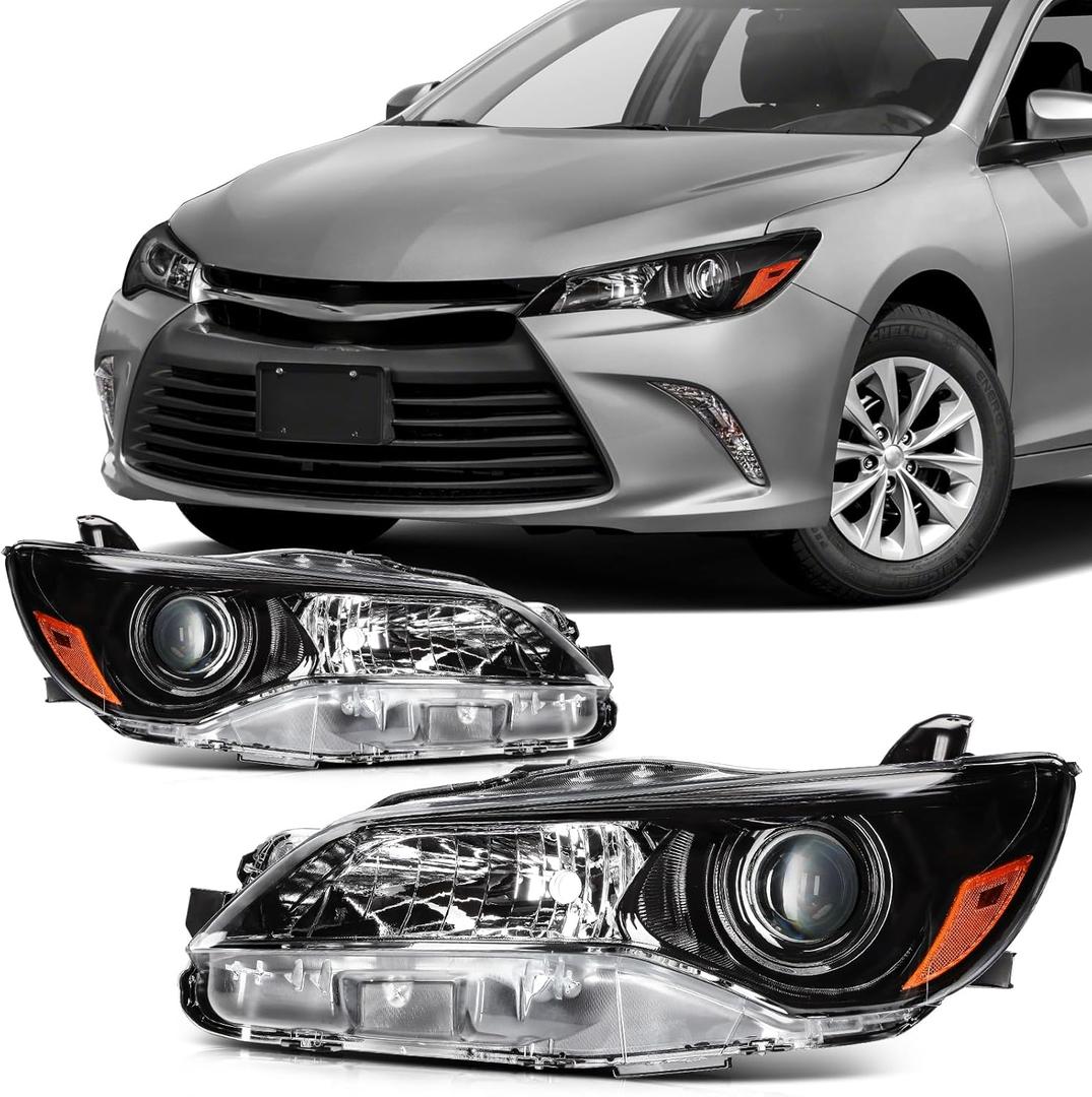 SCITOO Headlight Assembly Fits For 2015-2017 for Toyota Camry Headlamp Driver and Passenger Side