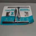 2PACK Shower Squeegee for Glass Doors, Squeegee for Shower GlassAll-Purpose Tile Walls, Bathroom, Window, Glass and Car Windshield, Mirrors and Kitchen-Stainless Steel, 10 Inches, Silver