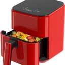 NEWBULIG Air Fryer, Compact Digital 3 Qt Airfryer with Nonstick Plate & Dishwasher Safe Basket, Quick Easy Meals, Features Auto Shutoff and Simple Touchscreen, Ideal for Small Spaces (Red)