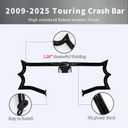TIKGETUP Crown Engine Guard Crash Bar Flat Out Bar for Harley Touring 2009-2025 Street Glide Road King Electra Glide Ultra Limited Trike,Black Does not fit Road Glide Models
