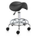 Ergonomic Saddle Stool Adjustable Pneumatic Swivel Rolling Saddle Seat Stool with Wheels for Medical Hygienic SPA Massage Salon Home and Office 506 Haku (Black)