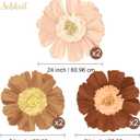 2 x AOBKIAT Fall Baby Shower Decorations for Wall,6PCS Large Paper Flower for Thanksgiving Party,Red Brown Blush Tissue Paper Flowers for Boho Wedding Floral Backdrop,Bridal Shower,Birthday,Archway