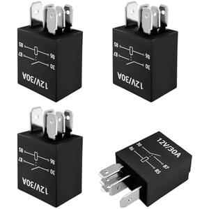 Ohleats 4 PCS 5 Pin Starter Relay, 12V 30A Heavy Duty Stable Relay Replacement for Motor Automotive, Multi-Purpose Waterproof Auto Standard Relay, Universal Car Accessories