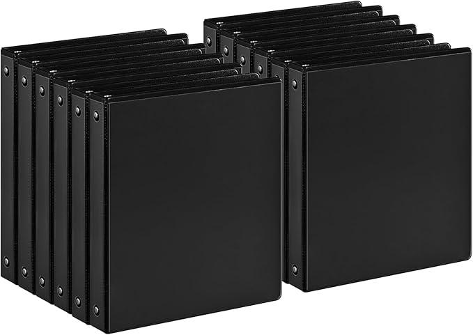 Ring Binder with Durable -Premium 1'' Binders with 3 Roung Ring, Large 200 Sheet Capacity, Fit 8.5" x 11" US Letter Size Paper, 24 pcs