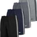 Reebok 4 Pack: Boys Athletic Mesh Shorts with Side Taping – Basketball Soccer Running Quick Dry Active Kids Teens Youth, Medium