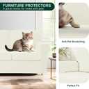 CHUN YI 5 Piece Loveseat Covers, Stretch Couch Covers for 2 Cushion Couch with Separate Backrest and Cushion Covers, Anti-Slip Washable Furniture Protector for Dogs Pets (Medium, Cream)