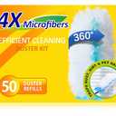 360 Duster Refills for Swiffer, Refill Kit with 50 Dusters for Cleaning Home & Car, Heavy Duty Multi Surface