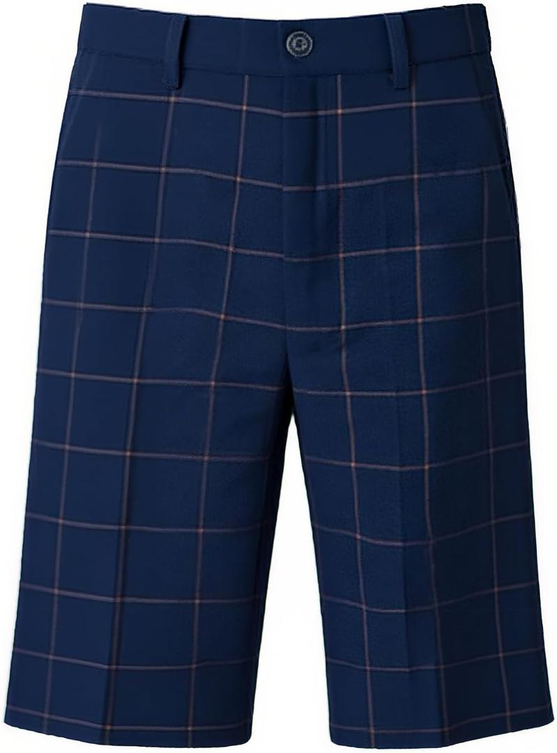 Pink Shorts for Boys Flat Front Dress School Uniform Shorts Casual Travel Hiking Shorts Size 3T (Blue)