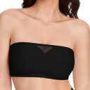 HBselect Strapless Bras for Women Seamless Non-Slip Silicone Padded Bandeau Bra Comfort Wireless Tube Top Bralette Black One Size