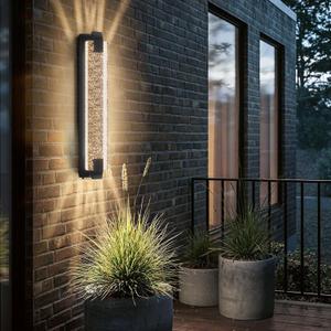 camuucci Dusk to Dawn Outdoor Light, 31.1 Inches LED Porch Lights Outdoor Waterproof Modern Outside Sconce Wall Mount for Doorway Hallway Porch Patio Yard Doorway Black