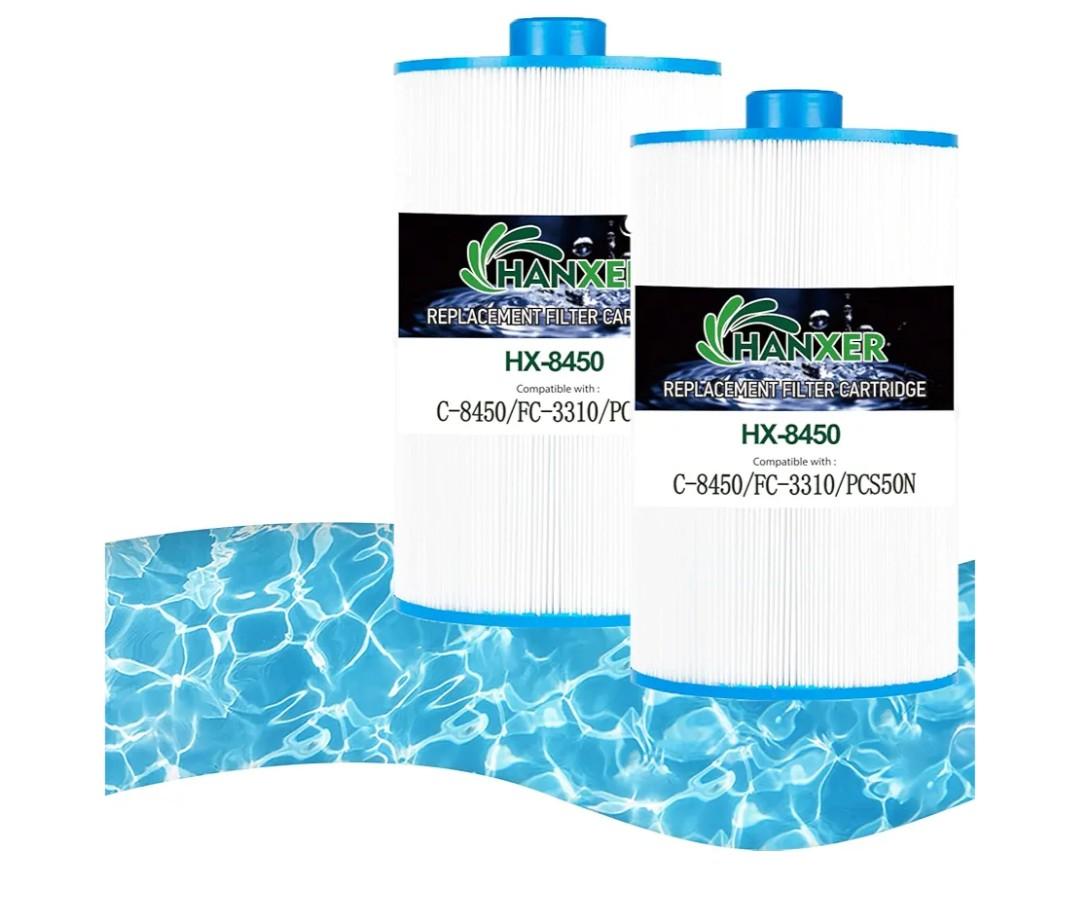 C-8450 Spa Filter Cartridge Replaces for Filbur FC-3310, PCS50N, 100593, 3301-2261, 80501 Maax Spas/Coleman Spas, 50 sq.ft Hot Tub Filter, 2 Pack