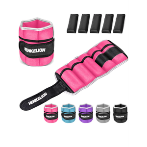 3  Lbs Adjustable Ankle Weights for Women Men Kids, Strength Training Wrist and Ankle Weights Sets for Gym, Fitness Workout, Running, Lifting - Black Grey Pink Blue Purple
