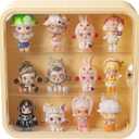 Clear Display Case for Figures, Wall Mounted Acrylic Storage Box, Dust Proof Display Cabinet Organizer for Mini Pop Mart Action Figures Collectibles (Yellow) (Yellow - 1 Pack)