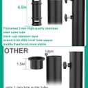 QZER Umbrella Pole Mount Stand Tube, Universal Umbrella Stainless Steel Tube Base Replacement Parts,Heavy Duty Umbrella Base Stake Holder,Umbrella Base Holder Tube Bracket for Garden Backyard Balcony