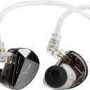 Linsoul x KZ AS10 PRO 5BA Wired Earbuds, HiFi in-Ear Earphones with Mirror Polygon Faceplate, 2 Pin Detachable Cable for Audiophile (Without Mic)