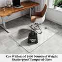Glass Chair Mat 30" x 48" Heavy Duty Tempered Glass Office Chair Mat, Glass Floor Mat with Round Corner and Polished Edge for Smooth Glide, Carpet Floor Protector,