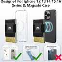 Magnetic Card-Wallet Compatible with Apple MagSafe: Slim Wallet with Cash Strap for iPhone 16/15/14/13/12 Series Pro Max, Minimalist Wallet