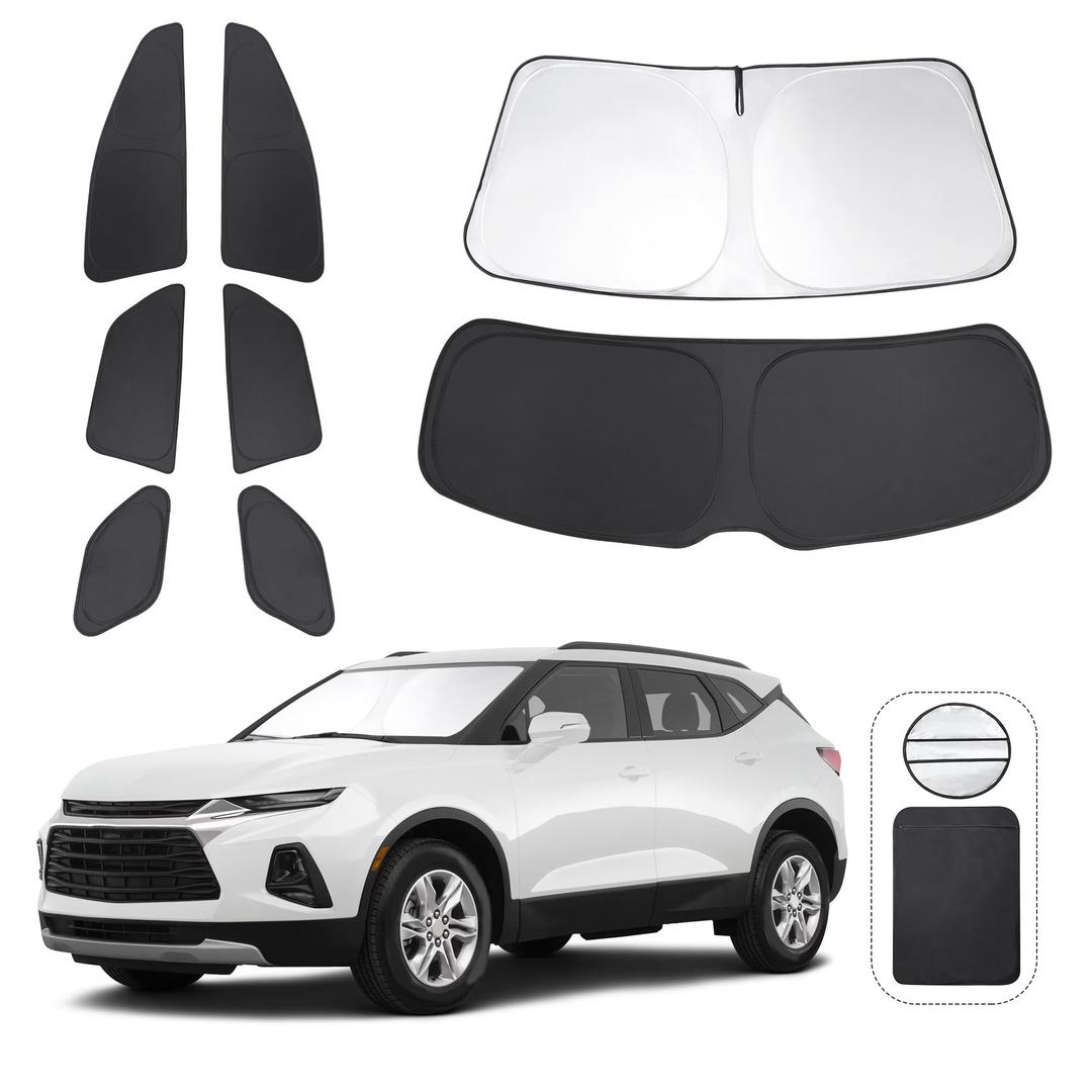 TINGLU Window Shades for Chevrolet/Chevy Blazer 2019-2024 Accessories Side Full Windows Rear Triangular Windshield Sun Shade Sun UV Rays & Privacy Protection for Camping,Napping,and Relaxing 8PCS