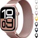 Original Stainless Steel Mesh Loop Compatible with Apple Watch 38mm 40mm 41mm 42mm 44mm 45mm 46mm 49mm Women Men, Magnetic Clasp Replacement for iWatch Bands Series 11 10 9 8 7 6 5 4 Ultra SE 3 2 1