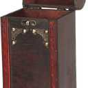 Wood Bottle Box,13.4 x 5.3 x 4.9in Vintage Wooden Box with Lid Decorative Bottle Storage Carrying Case for Desk Organizers