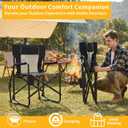 Folding Rocking Chair for Adults - Outdoor Camping and Lawn Chair with Breathable Mesh, Detachable Waterproof Armrests and Cup Holder Portable Travel Seat, Black, 24.84*24.57*36.22inch