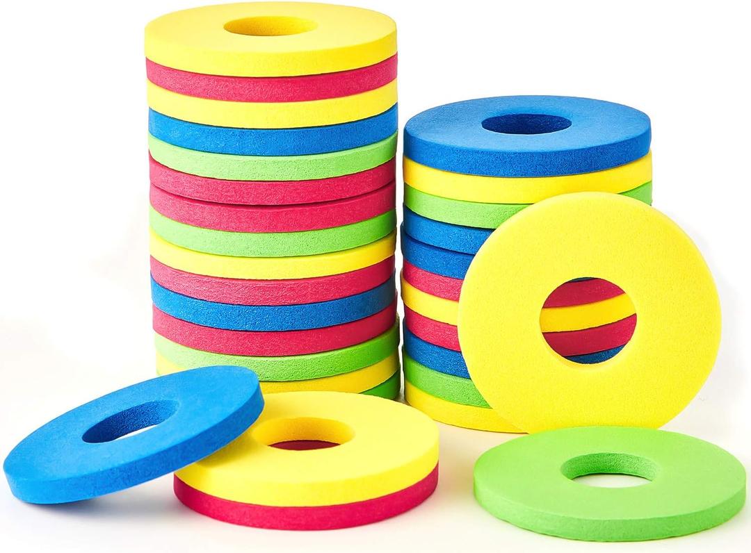 120 Pieces Foam Disc Shooter Flying Foam Disc Toy for Remote Control Robot Toy, Red, Blue, Yellow, Green