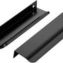 Ravinte Hardware 20 Pack Black Cabinet Handles, 5.9 Inch (150mm) Finger Edge Pulls, 5 Inch Hole Center, Finger Pulls for Cabinets
